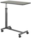 Non Tilt Top Overbed Table with Silver Vein Base and Mast