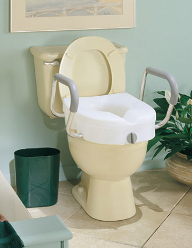 Carex E-Z Lock Raised Toilet Seat with Adjustable Handles product large image