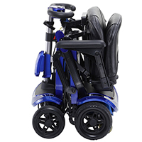ZooMe Flex Ultra Compact Folding Travel 4 Wheel Scooter, Blue