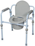 Folding Bedside Commode Seat with Commode Bucket and Splash Guard